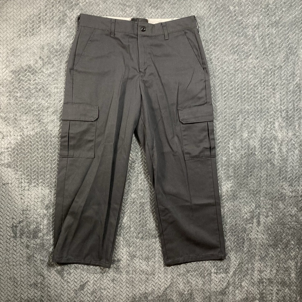 Red Kap Pants Mens 34 PT88CHO Charcoal Cargo Workwear Utility Mechanical